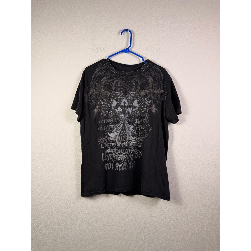 Carbon Black Men's Short Sleeve Black Shirt L Y2K Grunge Skate Cross